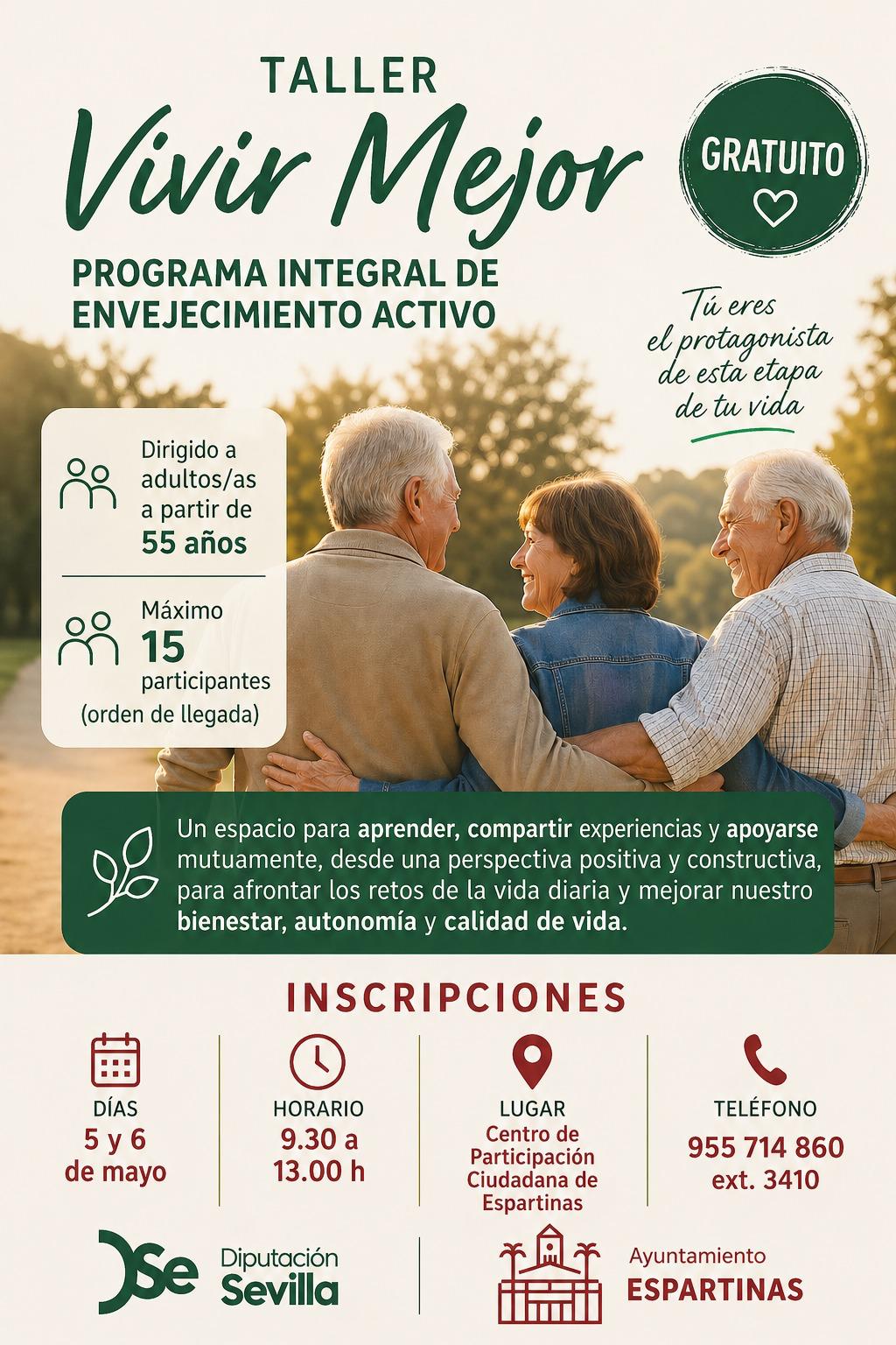 TALLER VIVIR MEJOR PARA MAYORES DE 55 AÑOS